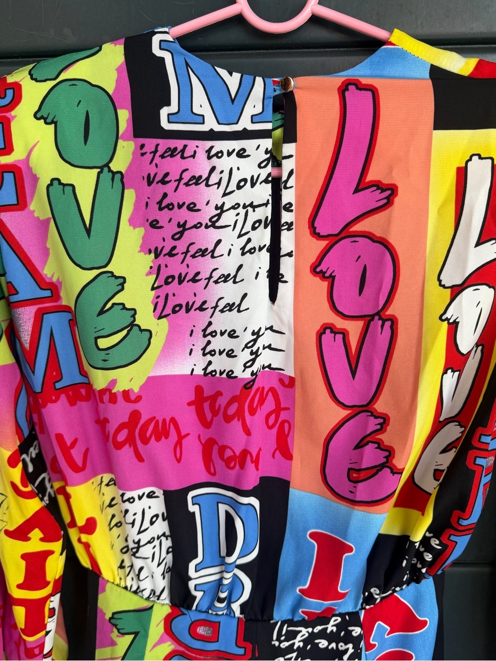 Bold 'DREAM LOVE' Graphic Tie-Front Dress - Picture 6 of 8